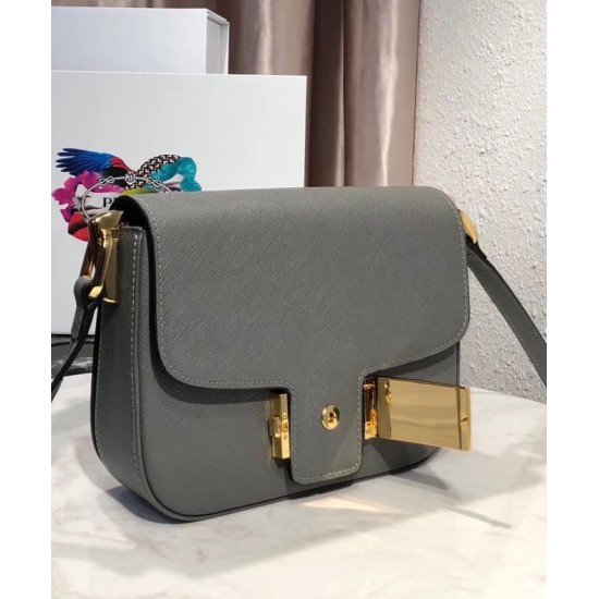 Replica Prada Embleme Saffiano Leather Bag 1BD217 Gray