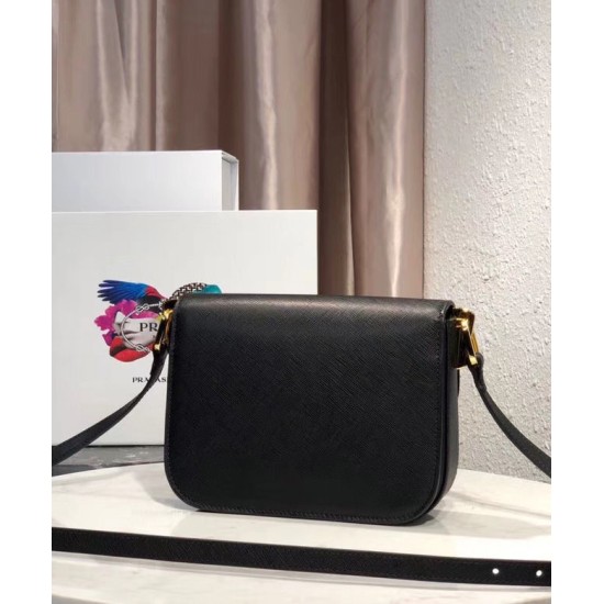 Replica Prada Embleme Saffiano Leather Bag 1BD217 Black