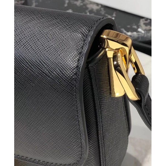 Replica Prada Embleme Saffiano Leather Bag 1BD217 Black