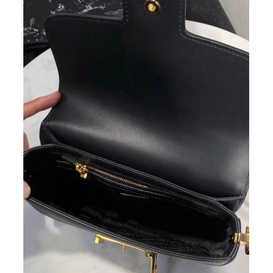 Replica Prada Embleme Saffiano Leather Bag 1BD217 Black