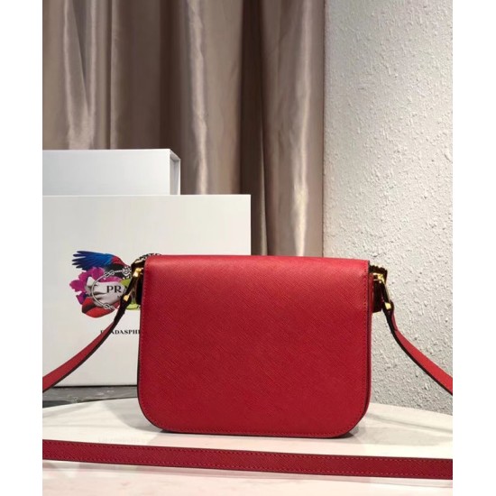 Fake Prada Embleme Saffiano Leather Bag 1BD217 Red Replica