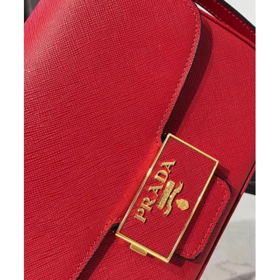 Fake Prada Embleme Saffiano Leather Bag 1BD217 Red Replica