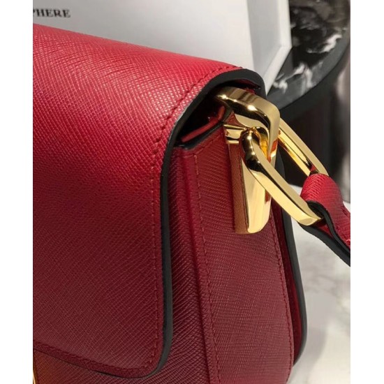 Fake Prada Embleme Saffiano Leather Bag 1BD217 Red Replica
