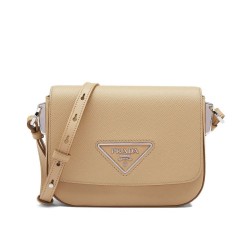 Replica Prada Saffiano leather shoulder bag 1BD249 Apricot