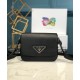 Replica Prada Saffiano leather shoulder bag 1BD249 Black