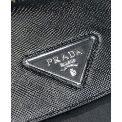 Replica Prada Saffiano leather shoulder bag 1BD249 Black