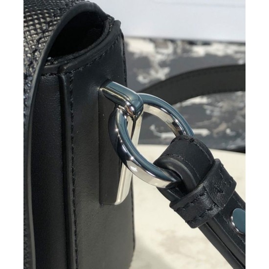 Replica Prada Saffiano leather shoulder bag 1BD249 Black