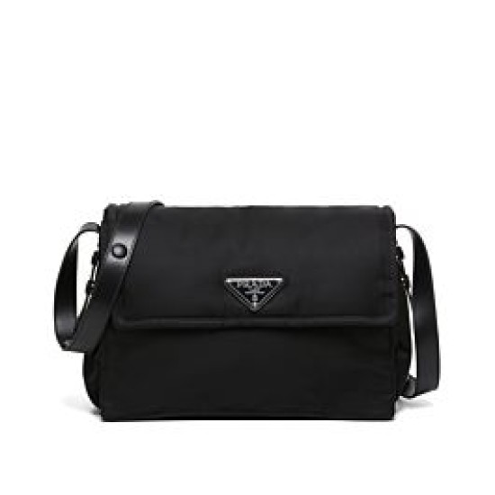 Fake Prada Medium padded nylon shoulder bag 1BD255 Black Replica