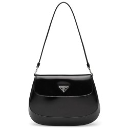 Fake Prada Cleo brushed leather shoulder bag with flap 1BD311 Replica