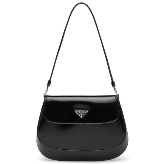 Fake Prada Cleo brushed leather shoulder bag with flap 1BD311 Replica