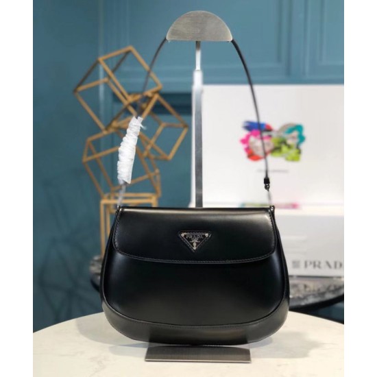 Fake Prada Cleo brushed leather shoulder bag with flap 1BD311 Replica