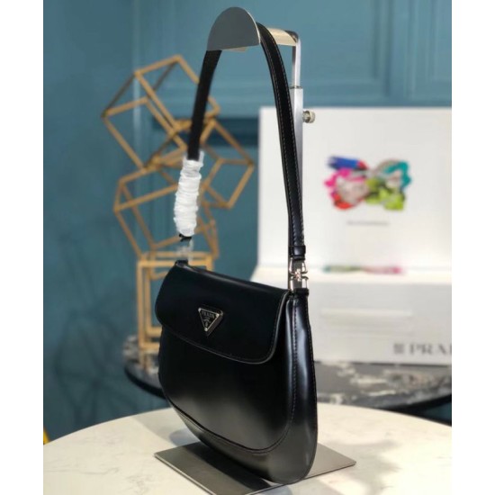 Fake Prada Cleo brushed leather shoulder bag with flap 1BD311 Replica