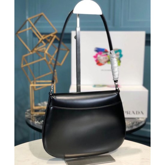 Fake Prada Cleo brushed leather shoulder bag with flap 1BD311 Replica