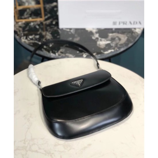 Fake Prada Cleo brushed leather shoulder bag with flap 1BD311 Replica