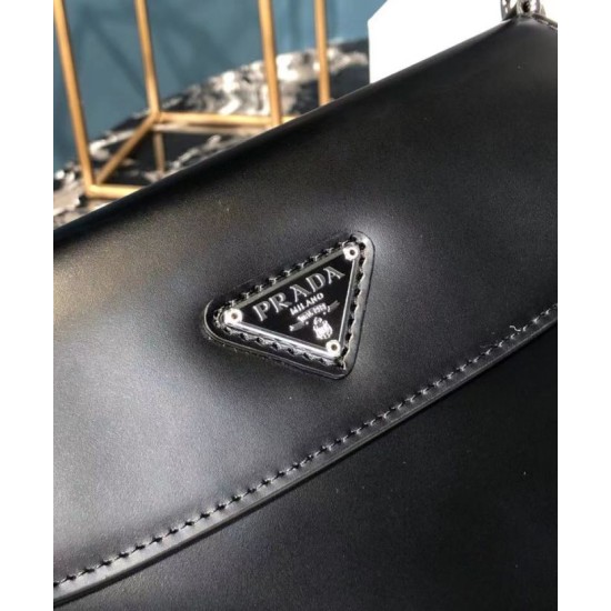 Fake Prada Cleo brushed leather shoulder bag with flap 1BD311 Replica