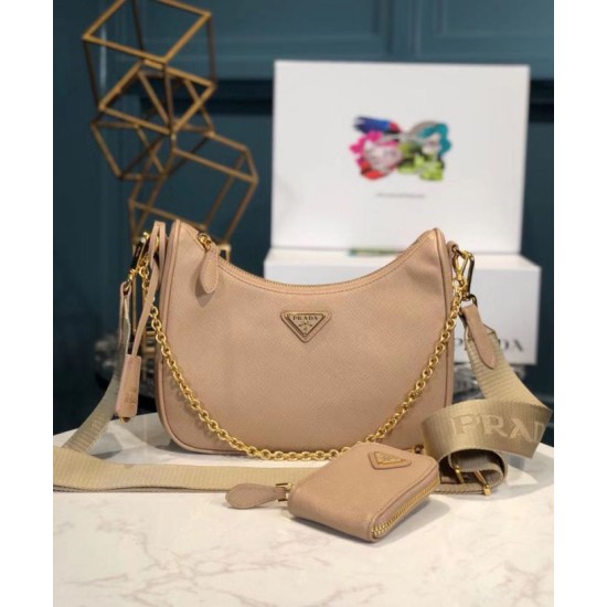 Replica Prada Re-Edition 2005 Saffiano leather bag 1BH204 Apricot