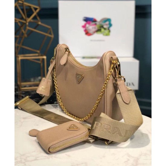 Replica Prada Re-Edition 2005 Saffiano leather bag 1BH204 Apricot