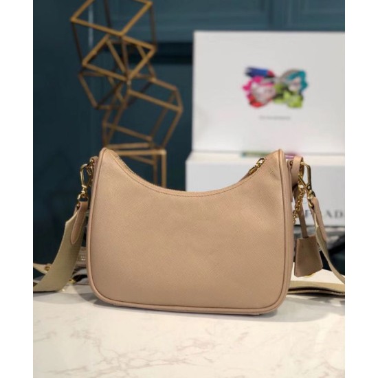 Replica Prada Re-Edition 2005 Saffiano leather bag 1BH204 Apricot
