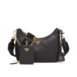 Replica Prada Re-Edition 2005 Saffiano leather bag 1BH204 Black