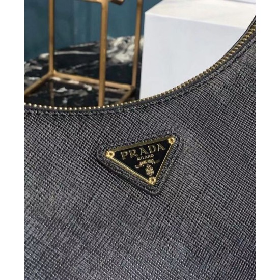 Fake Prada Re-Edition 2005 Saffiano leather bag 1BH204 Black Replica Replica Prada Re-Edition 2005 Saffiano leather bag 1BH204 Black