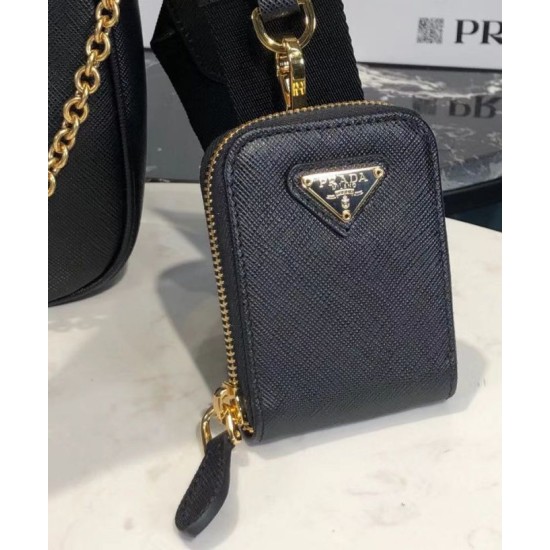 Fake Prada Re-Edition 2005 Saffiano leather bag 1BH204 Black Replica Replica Prada Re-Edition 2005 Saffiano leather bag 1BH204 Black