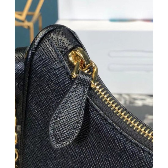 Fake Prada Re-Edition 2005 Saffiano leather bag 1BH204 Black Replica Replica Prada Re-Edition 2005 Saffiano leather bag 1BH204 Black