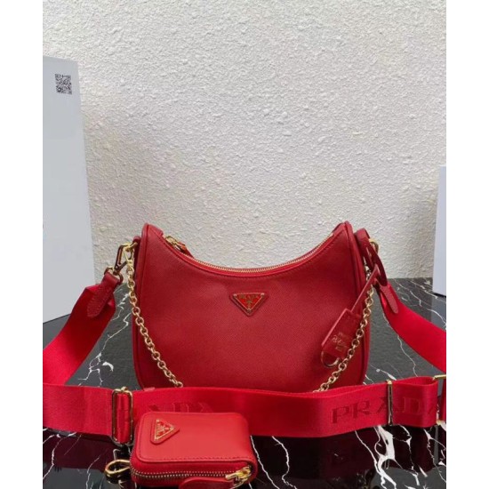 Fake Prada Re-Edition 2005 Saffiano leather bag 1BH204 Red Replica