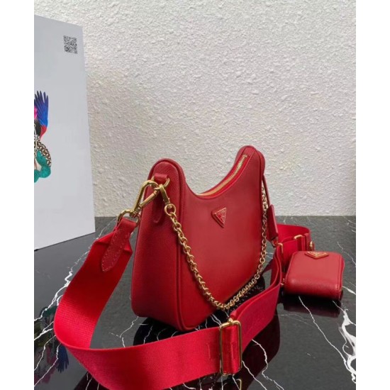 Fake Prada Re-Edition 2005 Saffiano leather bag 1BH204 Red Replica