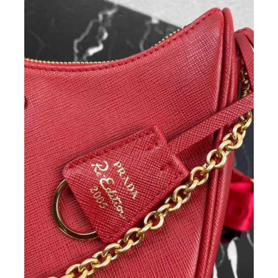 Fake Prada Re-Edition 2005 Saffiano leather bag 1BH204 Red Replica
