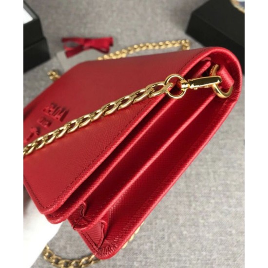 Replica Prada Saffiano leather shoulder bag 1BP012 Red
