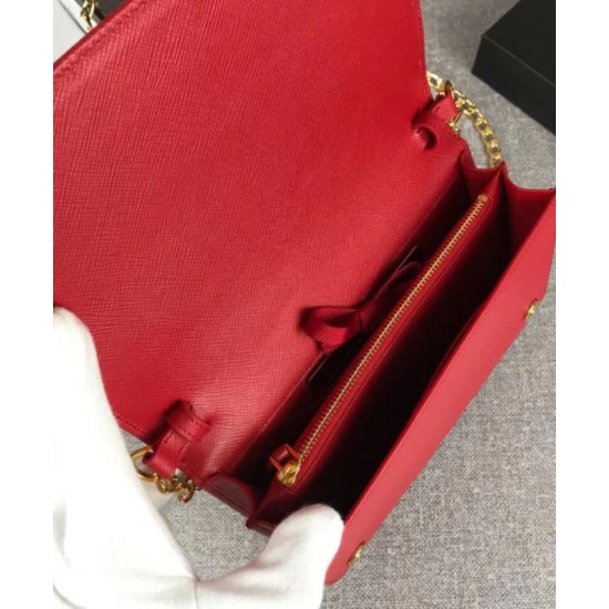 Replica Prada Saffiano leather shoulder bag 1BP012 Red