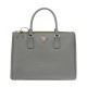 Replica Prada Galleria Soft Leather Tote Bag 1BA274 Gray