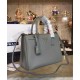 Replica Prada Galleria Soft Leather Tote Bag 1BA274 Gray