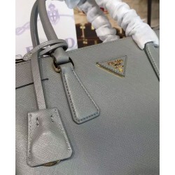 Replica Prada Galleria Soft Leather Tote Bag 1BA274 Gray