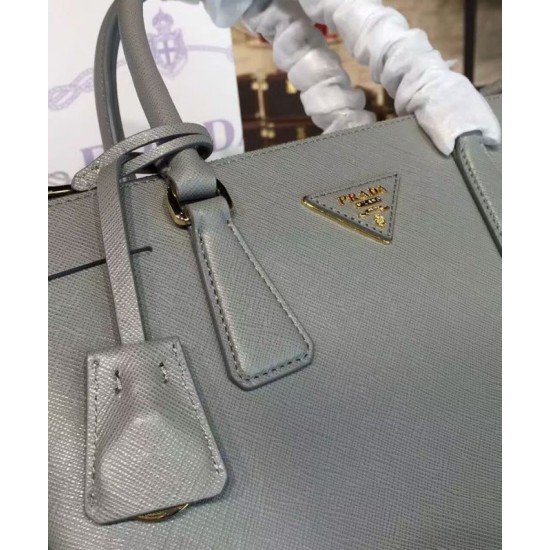 Replica Prada Galleria Soft Leather Tote Bag 1BA274 Gray