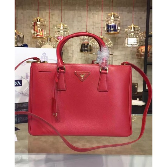 Replica Prada Galleria Soft Leather Tote Bag 1BA274 Red