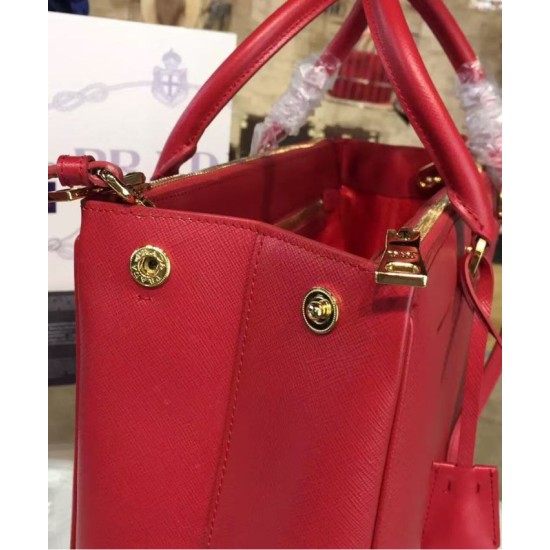 Replica Prada Galleria Soft Leather Tote Bag 1BA274 Red