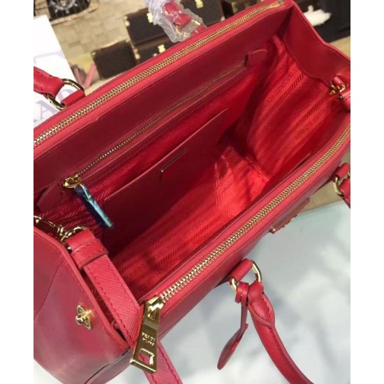 Replica Prada Galleria Soft Leather Tote Bag 1BA274 Red