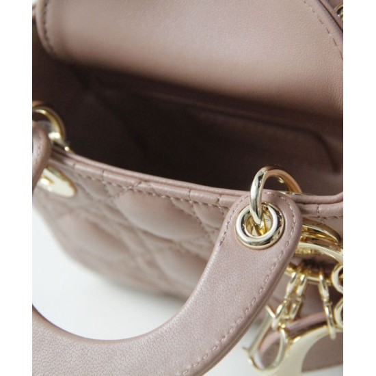 Replica Christian Dior Micro Lady Dior Bag Apricot