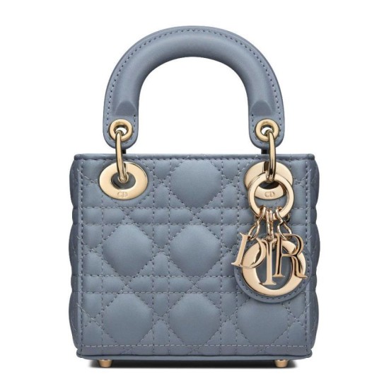 Fake Christian Dior Micro Lady Dior Bag Blue Replica