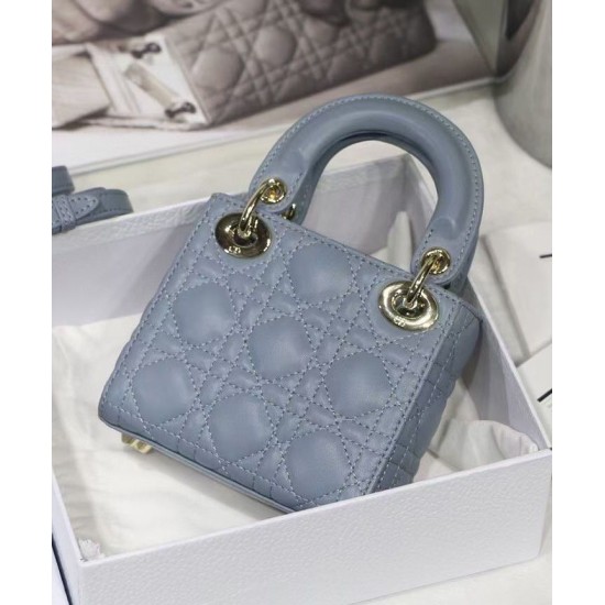 Fake Christian Dior Micro Lady Dior Bag Blue Replica