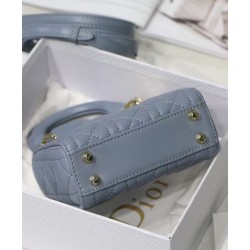 Fake Christian Dior Micro Lady Dior Bag Blue Replica
