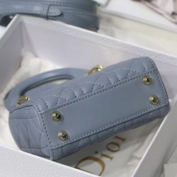 Fake Christian Dior Micro Lady Dior Bag Blue Replica