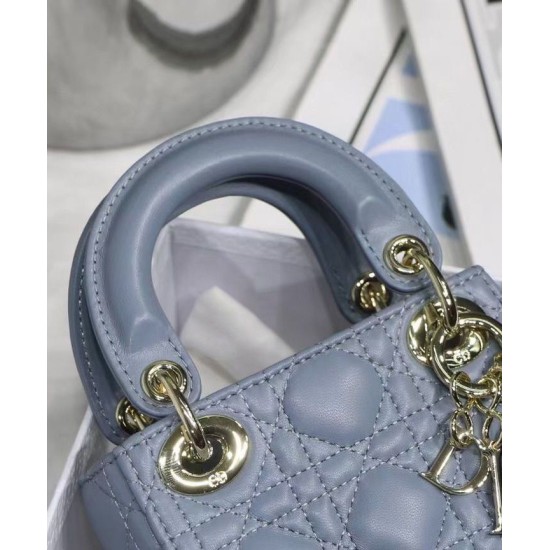 Fake Christian Dior Micro Lady Dior Bag Blue Replica