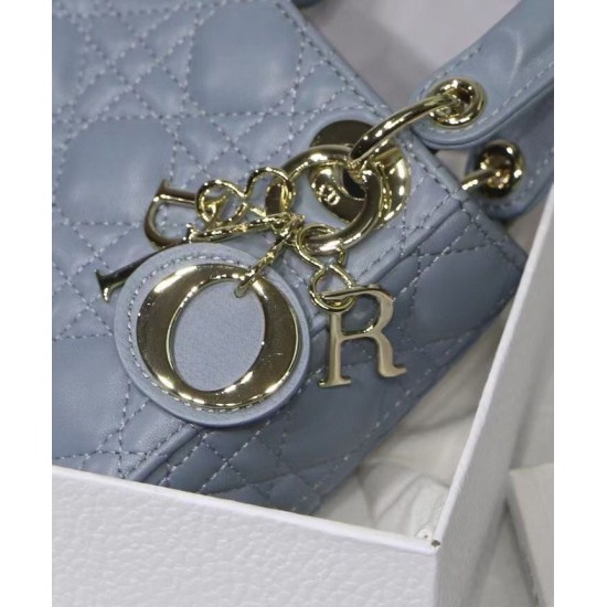 Fake Christian Dior Micro Lady Dior Bag Blue Replica
