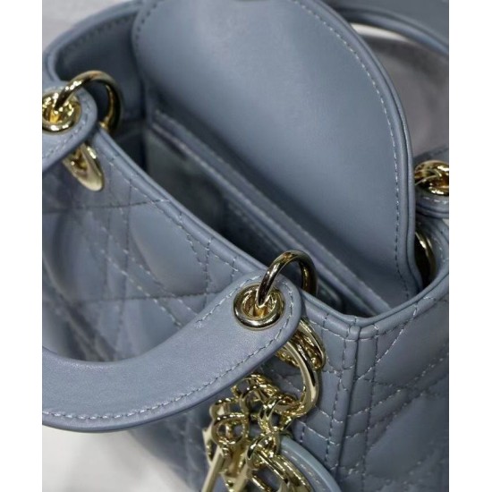 Fake Christian Dior Micro Lady Dior Bag Blue Replica