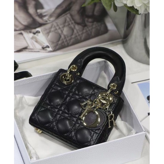 Replica Christian Dior Micro Lady Dior Bag Black