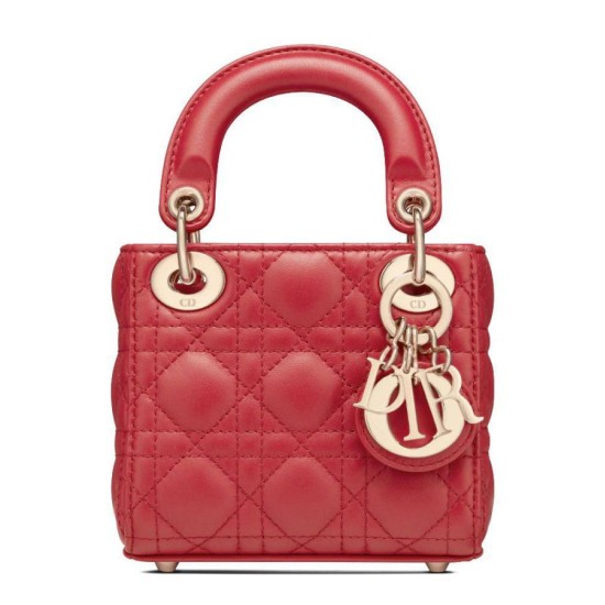 Fake Christian Dior Micro Lady Dior Bag Red Replica