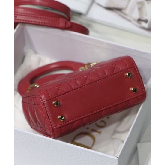 Fake Christian Dior Micro Lady Dior Bag Red Replica