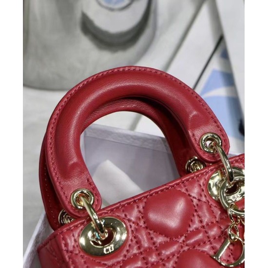 Fake Christian Dior Micro Lady Dior Bag Red Replica